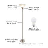 Brushed Silver LED Torchiere