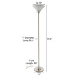 Brushed Silver LED Torchiere