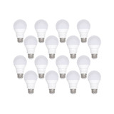 A19 LED Non-Dimmable Light Bulb Set, 16 Pieces