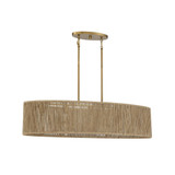 Ashe 5-Light Oval Chandelier in Warm Brass and Rope
