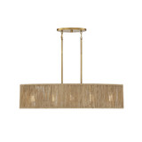 Ashe 5-Light Oval Chandelier in Warm Brass and Rope