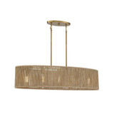 Ashe 5-Light Oval Chandelier in Warm Brass and Rope