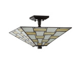 Jason 15.7" Tiffany-Style LED Semi-Flush Mount