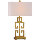 Set of 2 Greek Key Gold-Tone Table Lamps