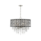 Rory 6-Light Pendant in Matte Black with Satin Nickel