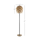 Simon 63" Pinecone Wood/Metal LED Floor Lamp