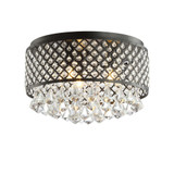 Evelyn 17" 3-Light Crystal Drops/Metal LED Flush Mount