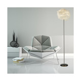Feather Floor Lamp with Polished Chrome Finish and Foot Switch