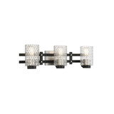 Colt 3-Light Bathroom Vanity Light in Matte Black with Satin Nickel