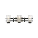 Colt 3-Light Bathroom Vanity Light in Matte Black with Satin Nickel