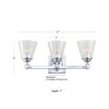 Marion 3-Light Hurricane Metal, Glass Vanity Light