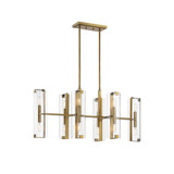 Winfield 12-Light Linear Chandelier in Warm Brass