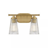Chantilly 2-Light Bathroom Vanity Light with Clear Fluted Glass Shades (14" W x 10"H)