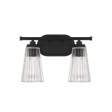 Chantilly 2-Light Bathroom Vanity Light with Clear Fluted Glass Shades (14" W x 10"H)