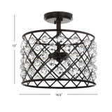 Gabrielle Crystal/Metal LED Semi-Flush Mount