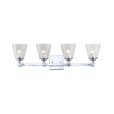 Marion 4-Light Hurricane Metal, Glass Vanity Light