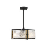 Hayward 4-Light Fan D'Lier in Matte Black with Warm Brass Accents