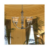 Elegant Designs 5 Light Glass Ceiling Glacier Petal Chandelier