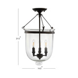 Charlotte 14.5" Metal/Glass LED Semi-Flush Mount