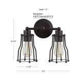 Evelyn 2-Light Metal Vanity Light