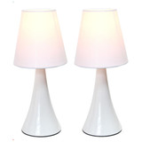 Simple Designs Valencia Colors 2 Pack Mini Touch Table Lamp Set with Fabric Shades