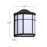 Henry 9.7" Outdoor Frosted Acrylic/Metal Integrated LED Sconce