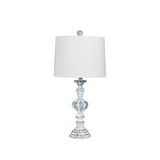 Distressed Sculpted Candlestick Resin Table Lamp