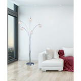 'Manhattan' 84" Modern 5-Arch Crystal Ball Floor Lamp with Dimmer