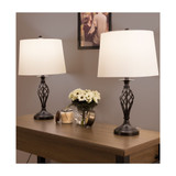 Set of 2 Cage Lamp Set
