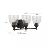 Marais 22.5" 3-Light LED Wall Sconce