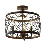 Eleanor 3-Light Metal LED Semi Flush Mount Ceiling Light