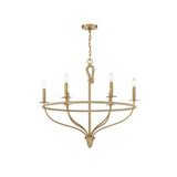Charter 6-Light Chandelier in Warm Brass and Rope