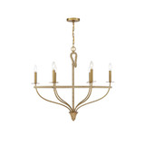 Charter 6-Light Chandelier in Warm Brass and Rope