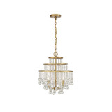 Luna 3-Light Mini Chandelier in Warm Brass