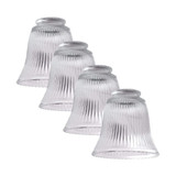 Ceiling Fan Light Covers - Shade Lamp Replacement Kit for Ceiling Fan Light Kits. Perfect for illuminating your home with clear glass shades. (4-Pack) / Ribbed