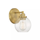 Carson 1-Light Orb Wall Sconce with Clear Glass