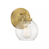 Carson 1-Light Orb Wall Sconce with Clear Glass