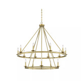 Middleton 15-Light Modern Farmhouse Industrial Circular Ring Shaped Chandelier (45" W x 42"H)