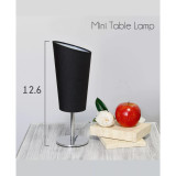 Mini Chrome Table Lamp with Angled Fabric Shade