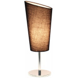 Mini Chrome Table Lamp with Angled Fabric Shade