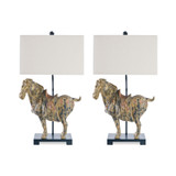 Southern Living Dynasty Horse Table Lamp Pair