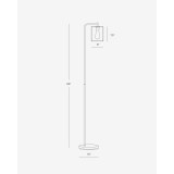Elizabeth LED Contemporary Floor Lamp with Glass Shade & Edison Bulb