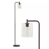 Elizabeth LED Contemporary Floor Lamp with Glass Shade & Edison Bulb