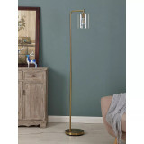Elizabeth LED Contemporary Floor Lamp with Glass Shade & Edison Bulb