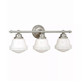 Huntley 3 Light Farmhouse Bathroom Vanity Wall Light Schoolhouse Glass