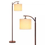 Montage LED Arc Standing Floor Lamp with Hanging Drum Shade