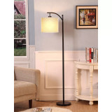 Montage LED Arc Standing Floor Lamp with Hanging Drum Shade