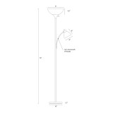Sky Dome Plus LED Torchiere Floor Lamp with 1 Reading Arm
