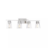 Calhoun 4-Light Bathroom Vanity Light with Clear Glass (32" W x 9" H)