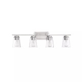 Calhoun 4-Light Bathroom Vanity Light with Clear Glass (32" W x 9" H)